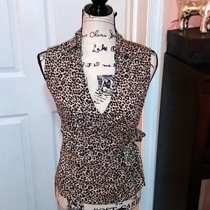 Express Animal Print Wrap shirt Sz S